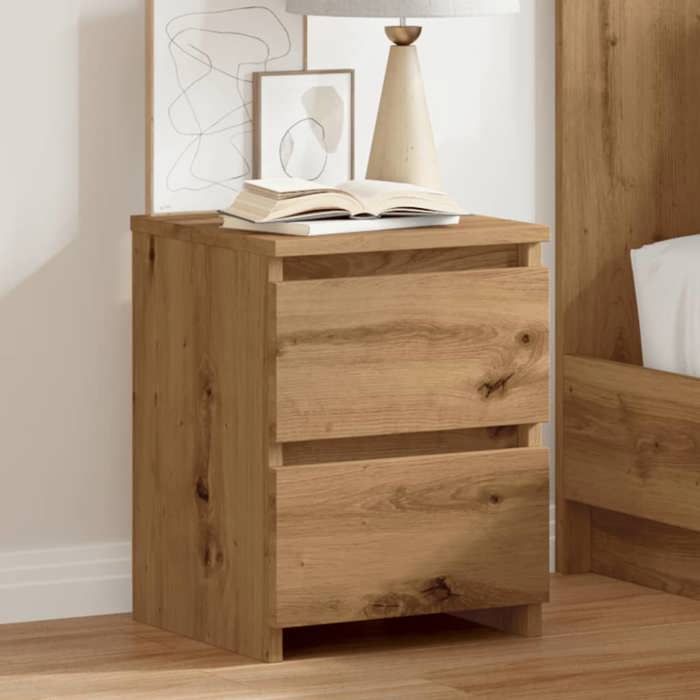 Bon plan Chevet/Meuble de Rangement - JILI HOT - Table de chevet chêne artisanal 30x30x40cm - Bois dingénierie - Pour Chambre
