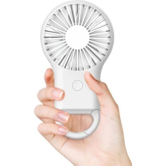 Mini Ventilateur Portable USB Rechargeable 800mAh Batterie 3 niveaux de vitesse du vent LED Lumière colorée - Handeiu