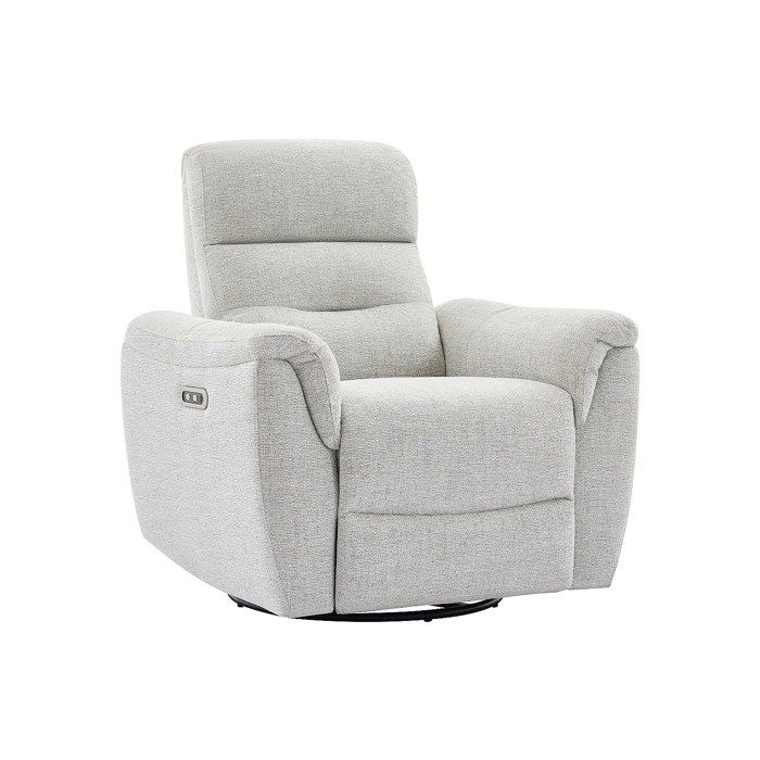 Fauteuil relax électrique en tissu texturé gris clair BREVIO