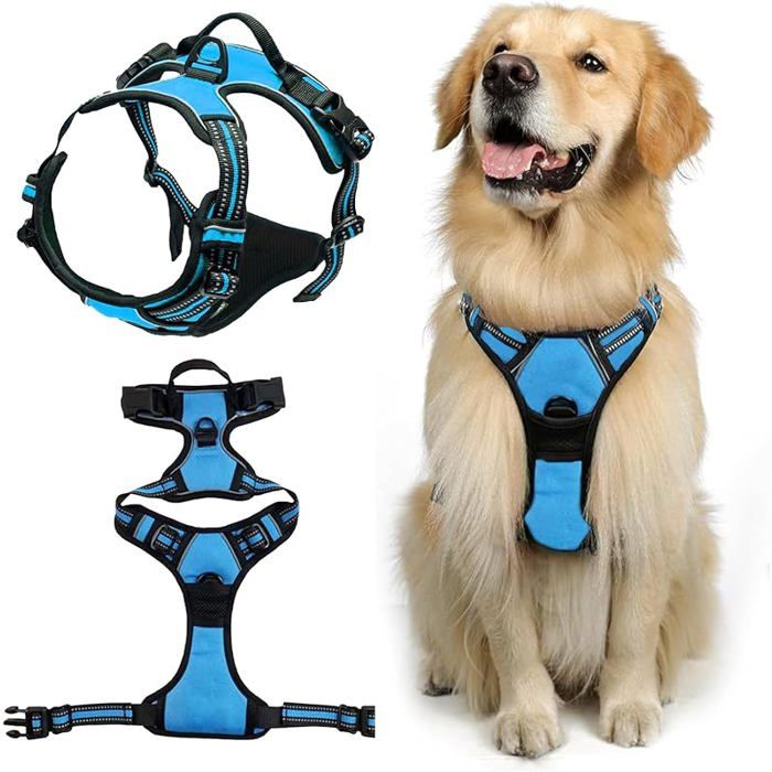 Comparer les prix de Harnais Anti-Traction pour Chien Arnet No Pull Facile Mettre pour Moyen Chien (Bleu M) # HARNAIS ANIMAL