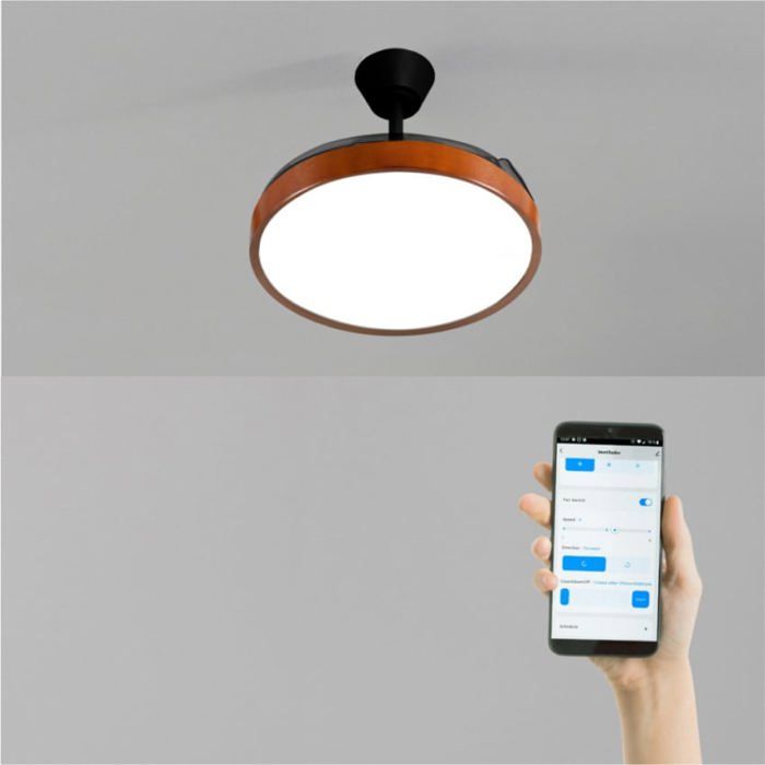 Ventilateur de plafond - Create - WIND CLEAR STUDIO - Silencieux - Pales rétractables - LED