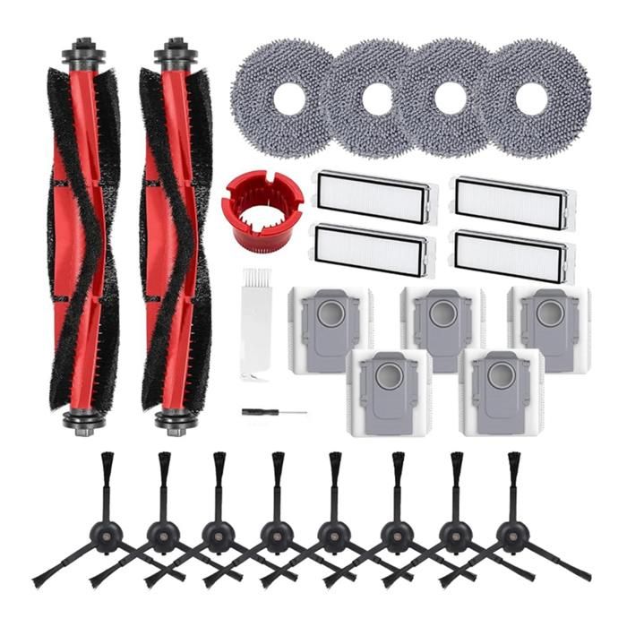 Kit de Nettoyage pour Robot de Nettoyage pour Roborock Q Revo Kit DAccessoires Comprenant Brosse Principale Tampon de