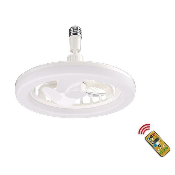 Ventilateur de plafond avec éclairage E27 support de lampe 30 W télécommande éclairage LED dintérieur - Bghyhyhi
