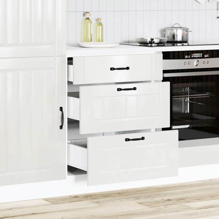 Blanc Meuble bas de cuisine - mango - Colonne cuisine - « Lucca » Bois dingénierie blanc brillant FR1073