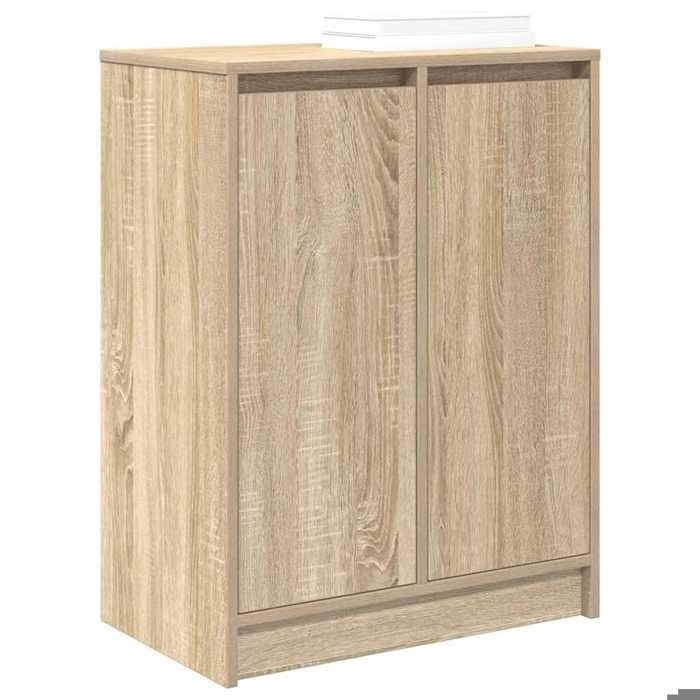 Armoire à chaussures - WIENS - Chêne sonoma - 57x34x76 cm - Bois dingénierie - 2 portes - 8 étagères
