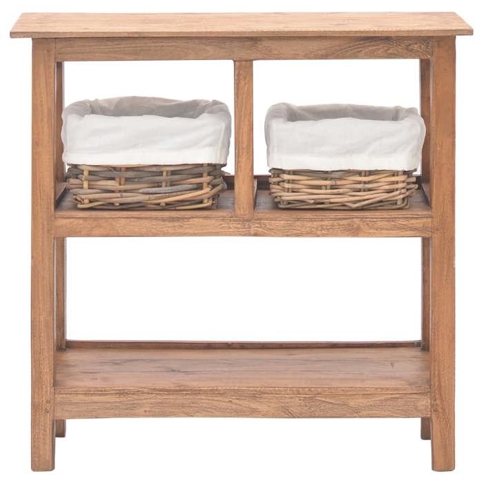 SALE 2026Table d’Appoint de Salon - Cabinet salon - design élégant Brun - Table console bois dacajou massif 69x28x70cm 15.05 Kg 6