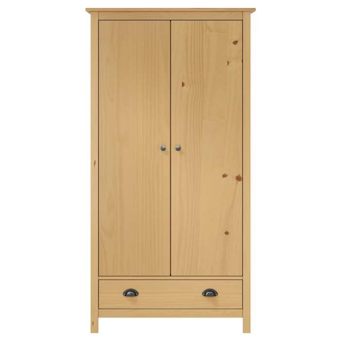 SALE 2026armoire à vêtements Brun - Garde-robe à 2 portes Hill 89x50x170cm Bois de pin solide 36.35 Kg 464681