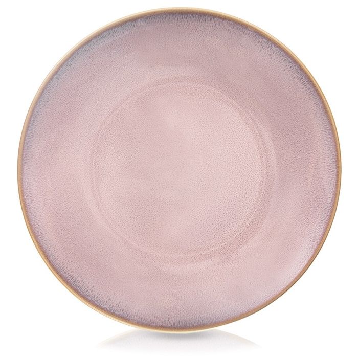 Assiette plate en céramique - ORION - 27 cm - Rose - Émaillée - Convient au lave-vaisselle - Compatible micro-ondes