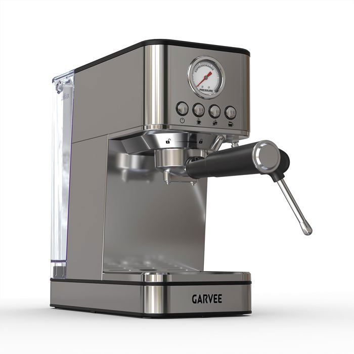 Machine à Expresso à Porte-filtre 20 Bars Machine à café en Acier Inoxydable Réservoir 17 L Chauffe Rapide Mousseur à Lait - Baloveby