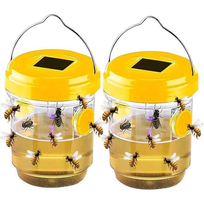 2PCS Piege Frelon Asiatique Solaire Piège à Frelon Exterieur Piege