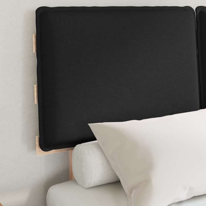 Magnifique Cadre de lit bois - Lit 2 personnes - SARAZYJ - Meuble de chambre - avec tête de lit rembourrée Noir 120 x 200cm - 991260