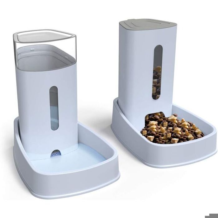 Fontaine Distributeur Croquettes et Eau 38L x2 pour Chien Chat – Noir