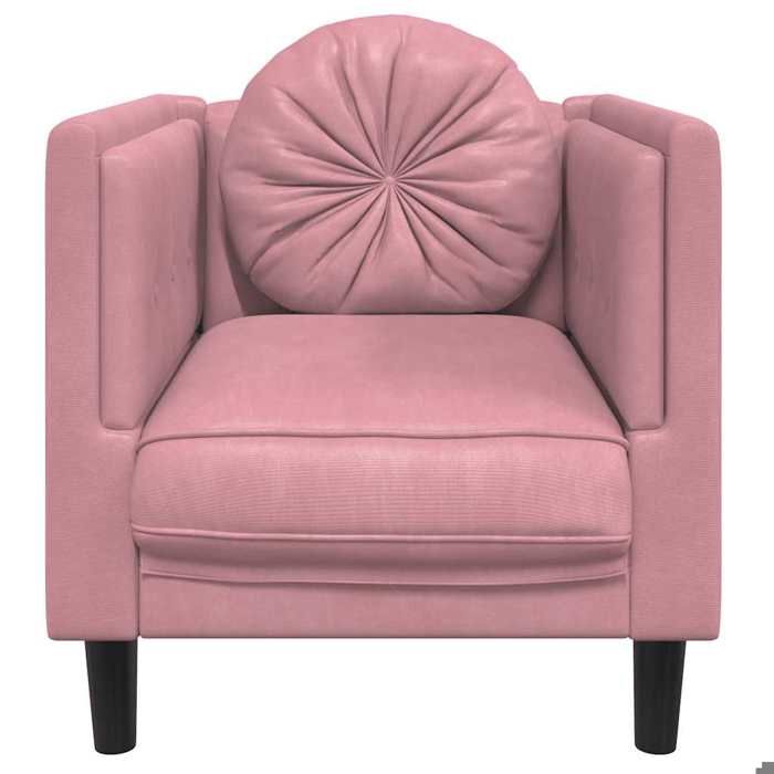Canapé 1 PLACE - Moderne Fauteuil - pour 1 personne - avec coussin rose velours C5484