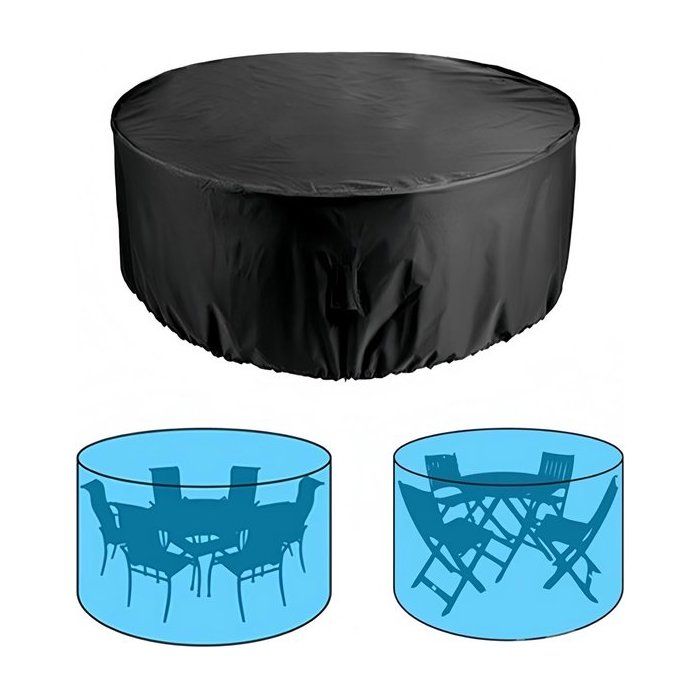 Housse ronde pour mobilier de jardin Protection 210D table Tissu Oxford résistant Imperméable et anti poussière Couleurs