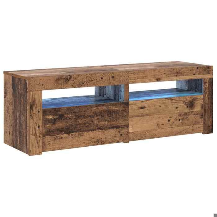 Luxe&Mode Meuble TV avec lumières LED vieux bois bois dingénierie 2 ans garantie LV17060