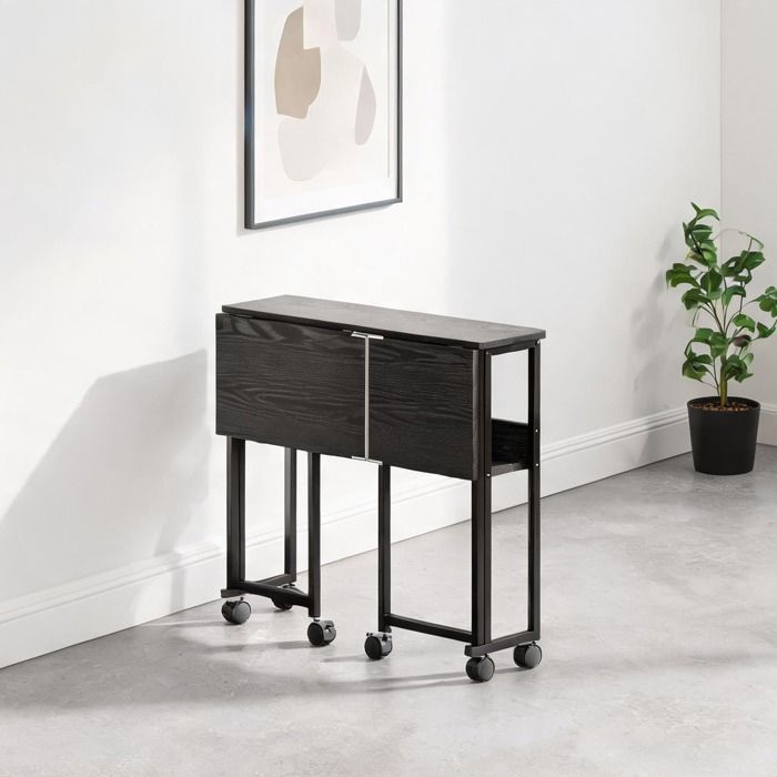 31.5 x 19.7 x 29.5 in Office Desks combining étagère Bureau pliable MDF noir 80 x 50 cm and abattant escamotable