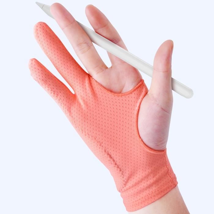 Gants De Dessin Pour Tablette Graphique - Anti-traces, Confortables, Taille S/M/L, 2 Doigts