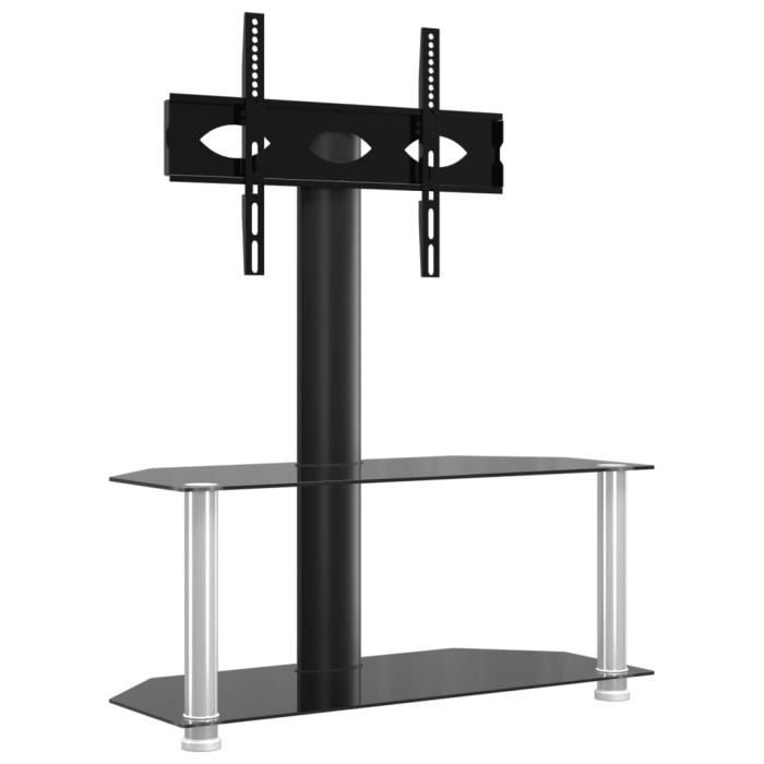 Meuble TV dangle 2 niveaux pour 32-70 pouces noir argenté-AKO7299214570680
