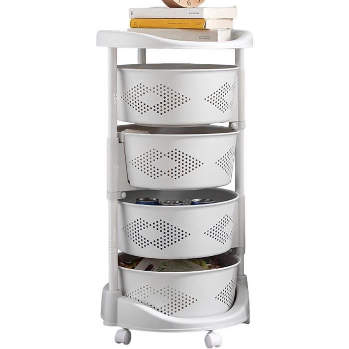 Étagère De Rangement Rotative Avec Roulettes – Organiseur