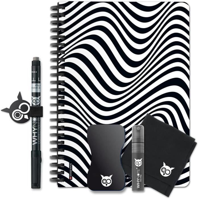 Whynote Bloc Note A5 Effaçable à L'Infini - Cahier Tableau Blanc Portable Avec Stylo