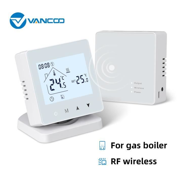 Thermostat Régulateur,Thermostat intelligent sans fil pour chaudière à eau  et gaz,contrôleur de température - No WiFi[C80] - Cdiscount Bricolage