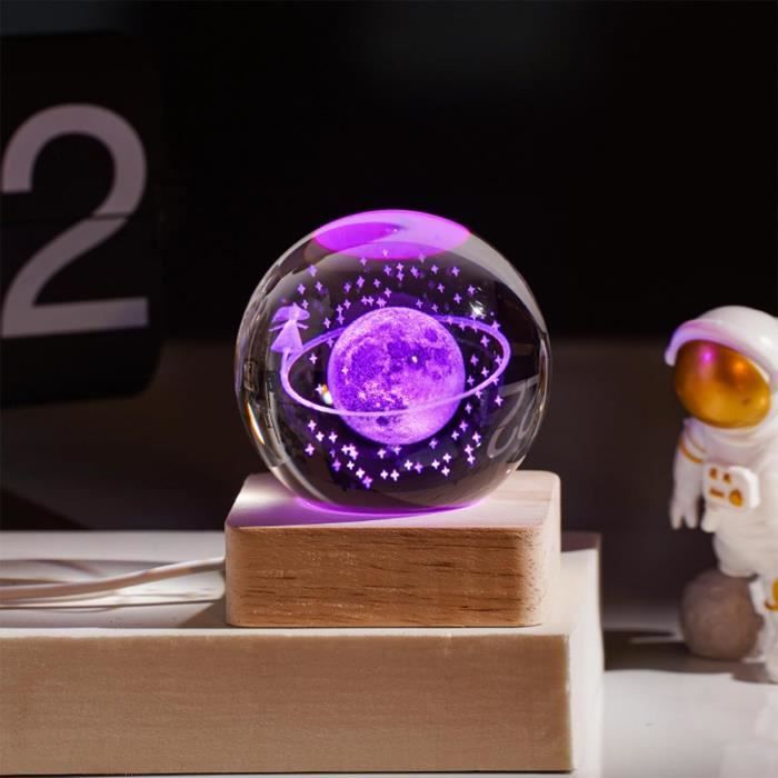 Lampe Décorative En Forme De Boule De Cristal 3D, Lampe De Nuit Créative  Astronomie, Veilleuse Lumineuse 3D Avec Base En Bo[x10051] - Cdiscount  Maison