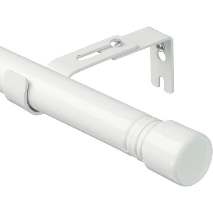 Tringle à Rideaux Extensible 76-157cm - Acier Inoxydable Noir, Support Included Pour Salon, Chambre, Style Moderne
