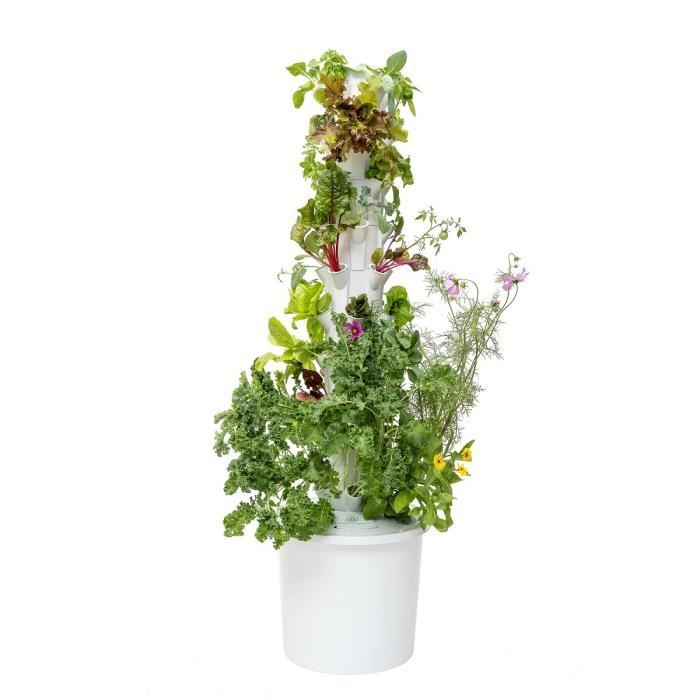 Seau Hydroponique Blanc Avec Couvercle à 4 Trous - Pot De Culture Hors-sol Pour Plantes, Légumes, Tomates - Système Hydroponique DIY, Balcon, Jardin Intérieur