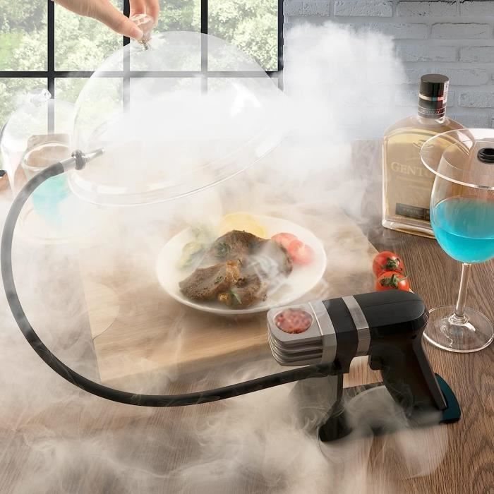 Pistolet à Fumée Alimentaire CREATIVECHEF SG16B - Portable, Alliage Aluminium - Pour Viandes, Cocktails, Fromages - Avec Copeaux De Bois