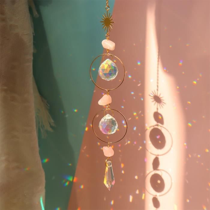 Attrape-soleil carillons éoliens en cristal, pendentif papillon