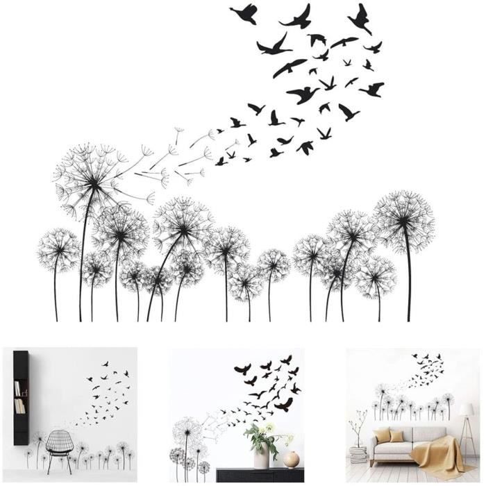 Stickers Muraux Cage à oiseaux de branche de fleur de pêche Autocollant Décoration Murale d'enfant Chambre Salon Fenetre Chambre - Maison