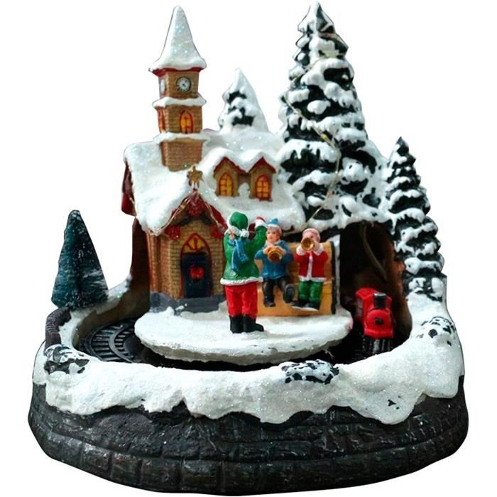 CDVillage de Noël avec la lumière et Musique Décoration de noël Noël