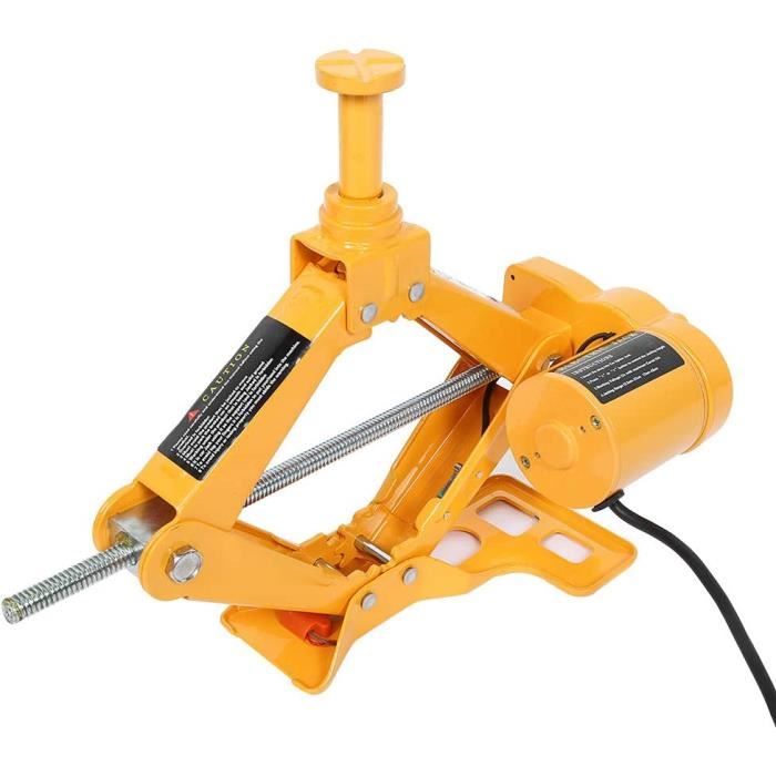 VOBOR Cric Électrique 3 Tonnes - Cric Voiture à Ciseaux 12V Portable Avec Kit Complet Pour Voitures, SUV, Camions Et Urgences Routières