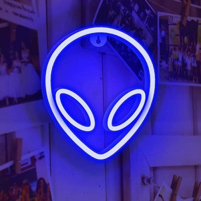 Panneau Lumineux LED Alien Néon Rose + Bleu - Décoration Chambre Et Bar