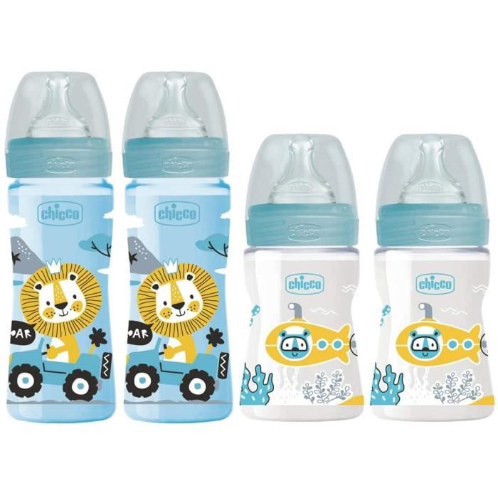 Lot De 4 Biberons Anti Coliques Pour Bebe De La Naissance A 6 Mois Tetines En Silicone 0 M 2 M 2 X 150 Ml Et 2 X 240 Ml Cdiscount Puericulture Eveil Bebe