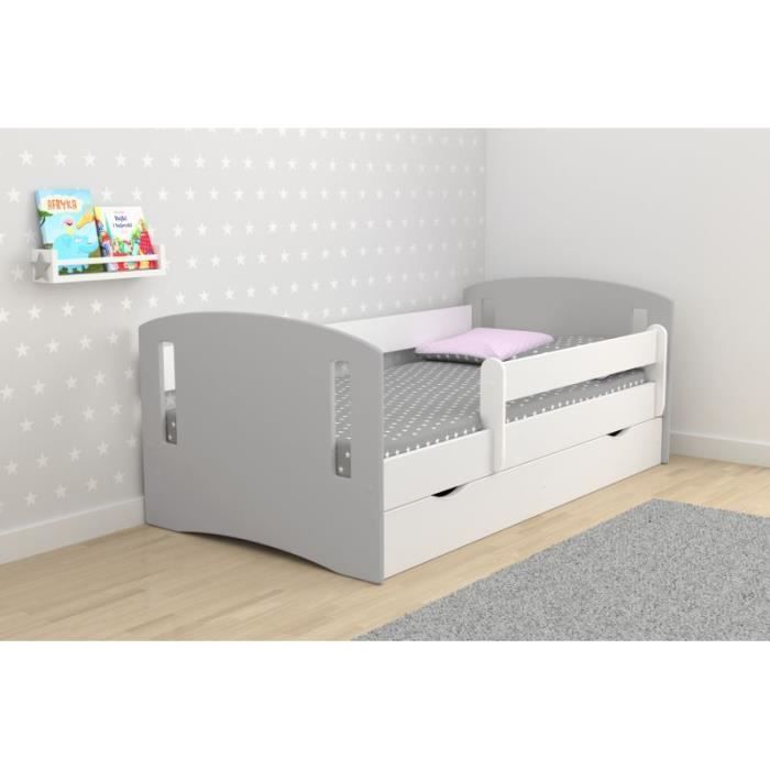 Lit - Kocot Kids - Classic - Gris - Avec tiroir - 80x180 cm Lit - Kocot Kids - Classic - Gris - Avec tiroir - 80x180 cm