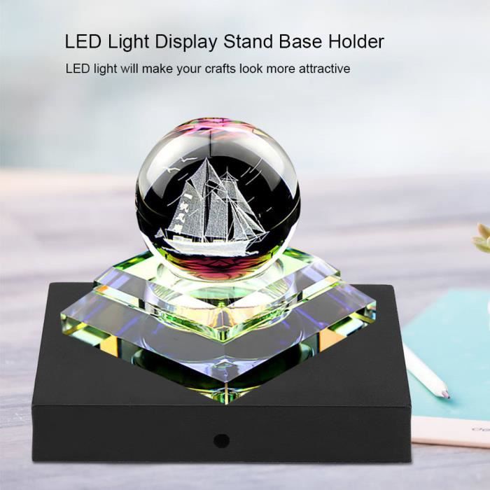 Base Lumineuse LED Avec 6 Effets De Couleur - USB Ou Piles - Pour Présenter Objets Ou Décorer