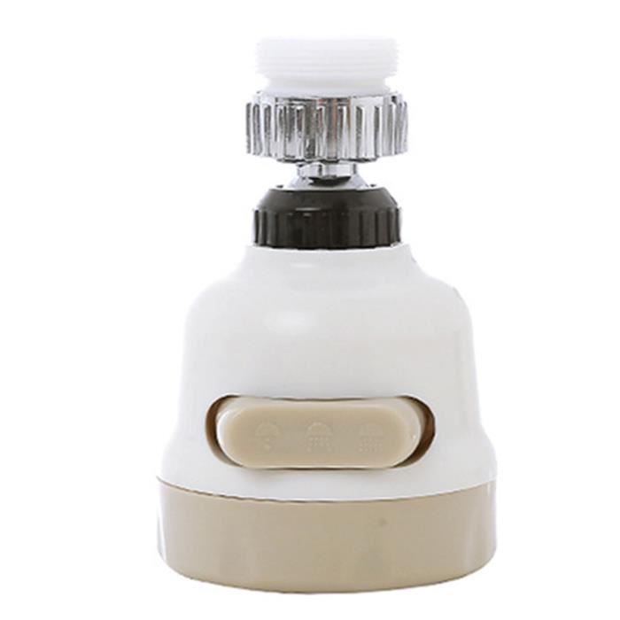 Aérateur De Robinet De Cuisine 3 Modes - Buse Pressurisée Anti-Éclaboussures 360° Rotative, Argent, 130x52mm