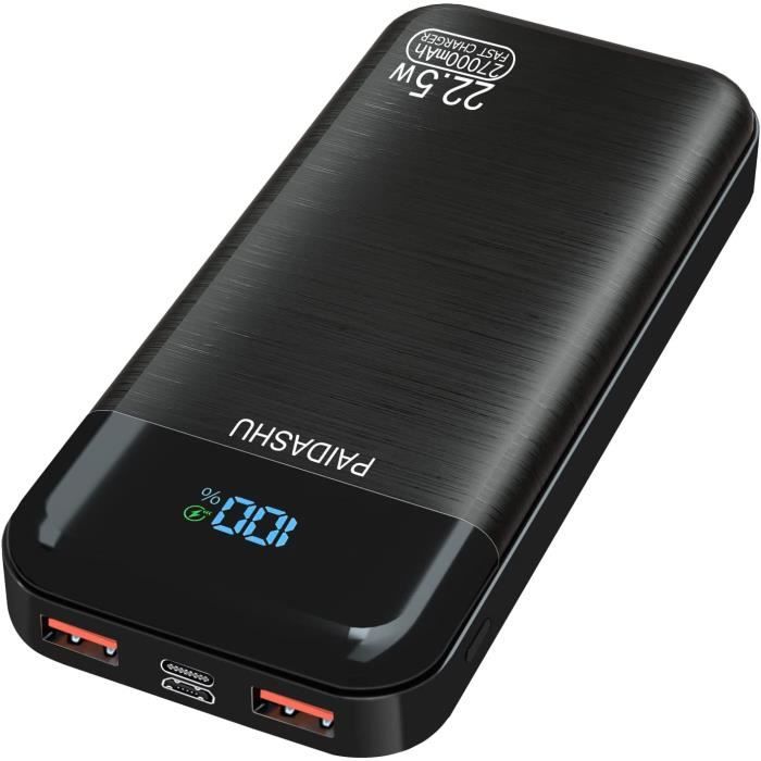 Batterie Externe Rapide Power Bank 27000mAh 22.5 W PD3.0 QC4.0 Haute  Vitesse Bloc d'alimentation Portatifs - Cdiscount Téléphonie
