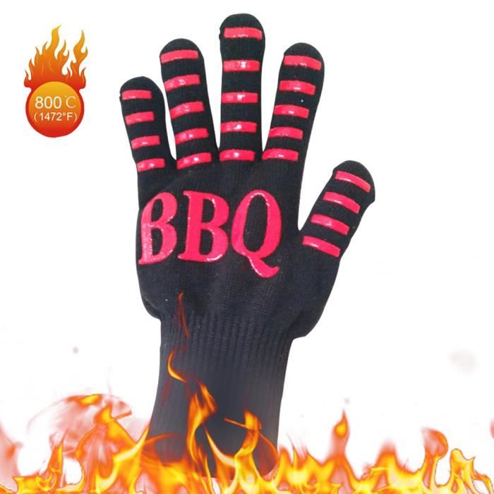 Gant De Barbecue ToBe-U Résistant à La Chaleur Jusqu'à 500°C - En Silicone, Pour Manipuler Grillades, Plaques Chaudes Et Braises