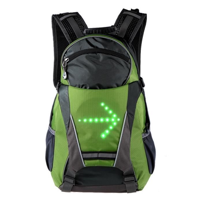 Sac à dos à LED Sac à dos pour vélo 18l clignotant LED réfléchissant, sécurité en plein air, escalade, randon