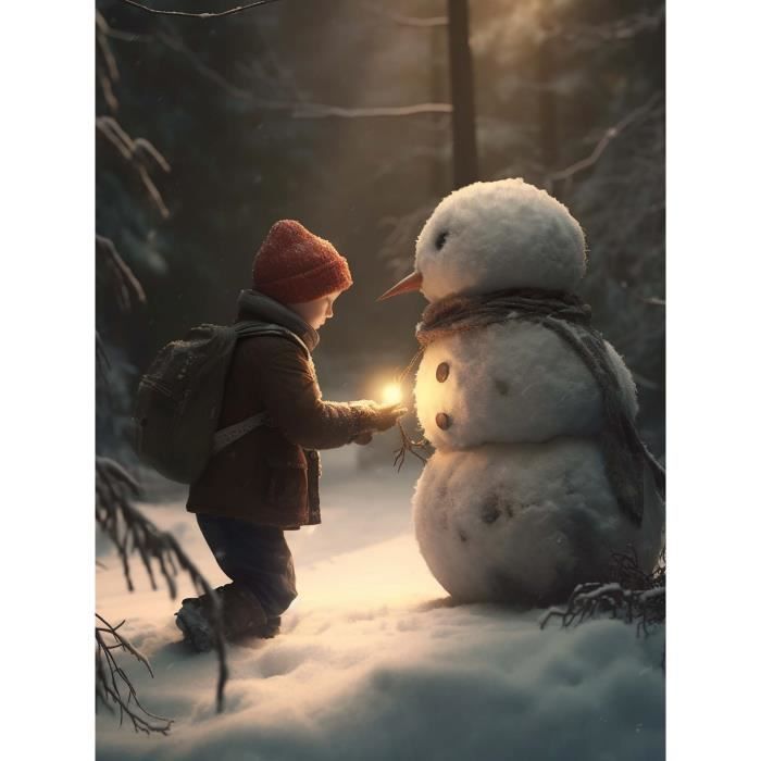 Bimkole Diamond Painting Schneemann 30x40cm - 5D Diamant Malerei Set