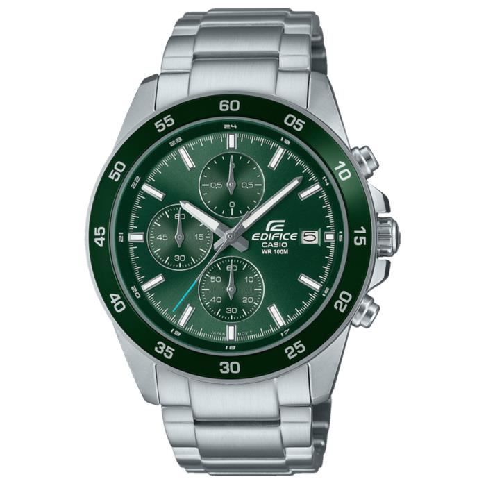 Casio EFR-526D-3AVUEF Homme - Chronographe acier 42 mm cadran vert étanche 10 bar