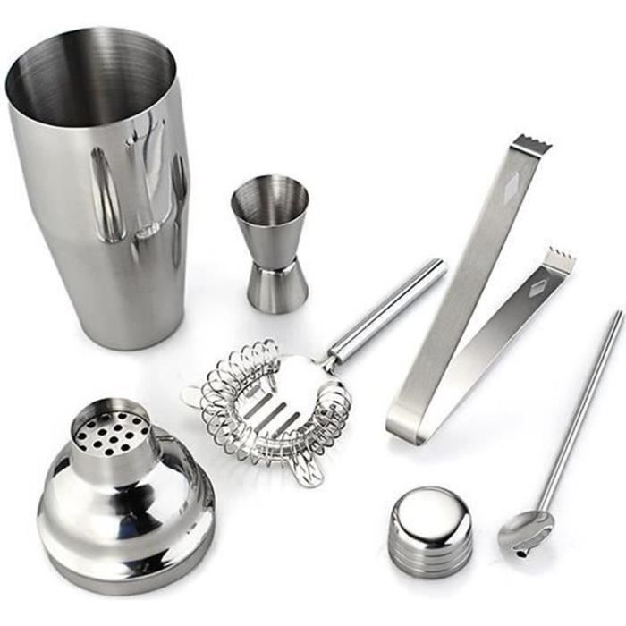 Pin Set Cocktail Set Cocktail Bar 5 Pièces En Acier Inox Shaker Pince Cuillère 750ml ...