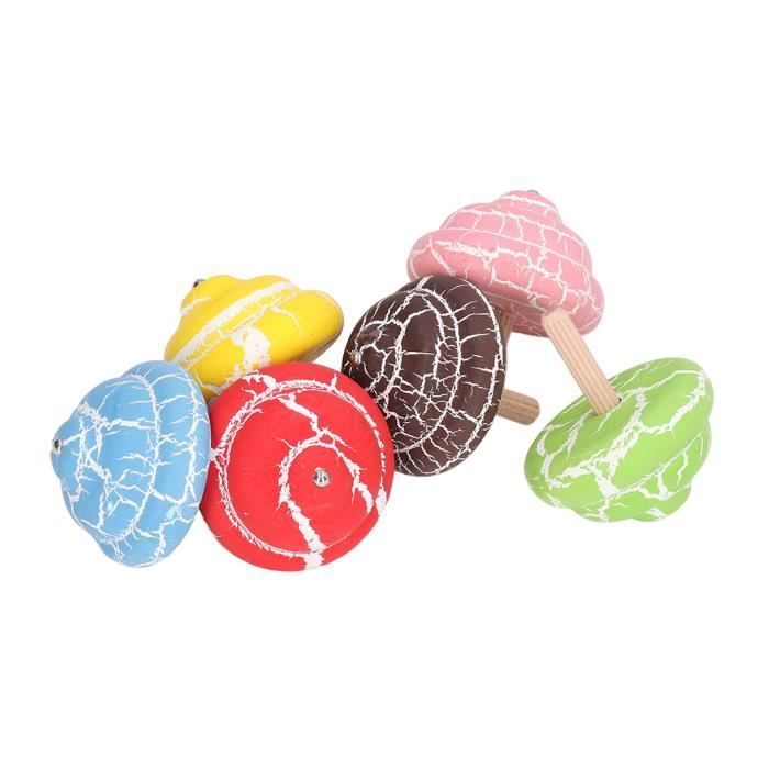 40 Pièces Toupie À Fruits Gyroscopes En Bois En Bois Assorti Chute D