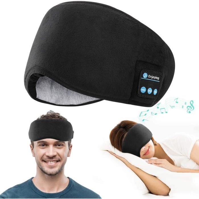 Masque de Sommeil,Bandeau Écouteurs Bluetooth Sans Fil,Ultra-Douce Cache  Yeux pour Dormir,pour Sport,Voyage