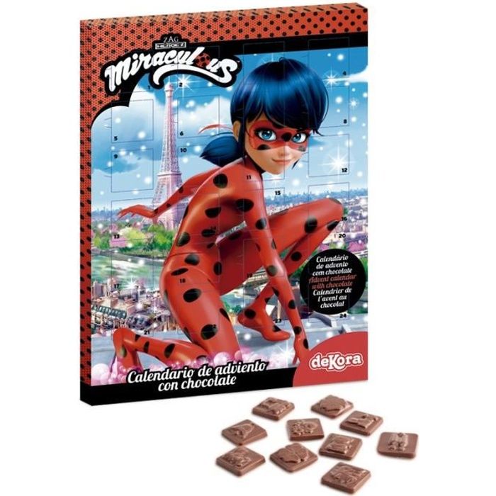 Miraculous Les Aventures De Ladybug Et Chat Noir Calendrier De L Avent Chocolat Au Lait Noel 17 Exclusif Tikki Plagg Cdiscount Jeux Jouets