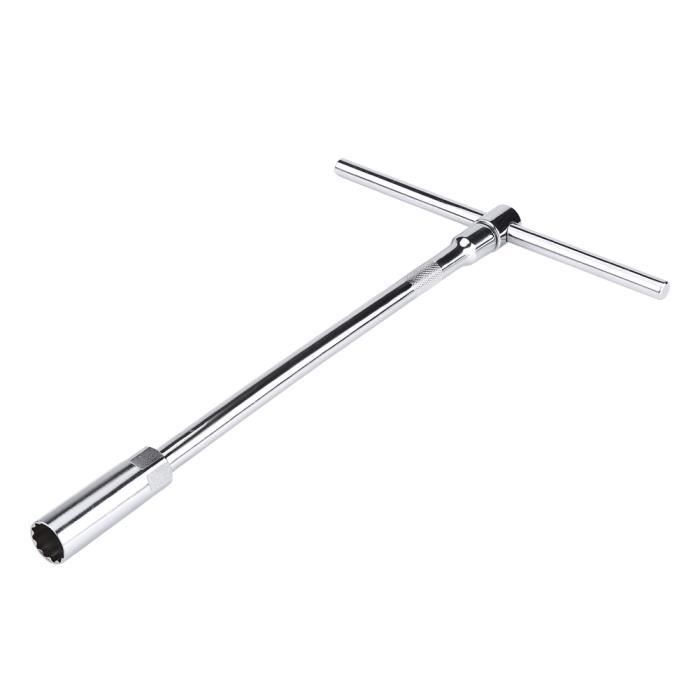 Clé à Bougie En T 3 Tailles 16/18/21 Mm Acier Inox – Pivote 360°, Pliable, Pour Voiture & Moto