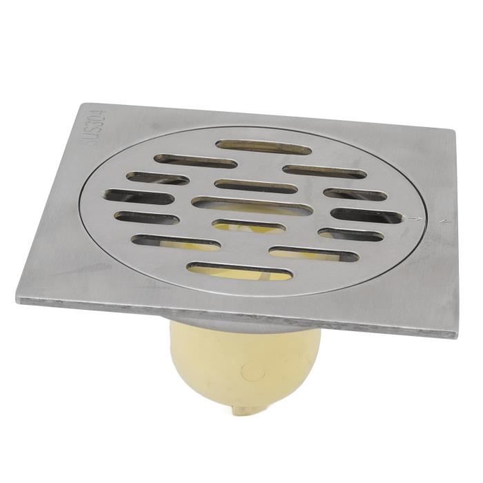 Sipon De Douche Inox – Carré 150x150 Mm – Anti-odeur – évacuation Sol – 326XN