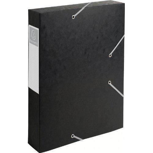 Chemise - Exacompta - Cartobox - 3 rabats - Élastique - 6 cm de dos - Noir - Lot de 10 Chemise - Exacompta - Cartobox - 3 rabats - Élastique - 6 cm de dos - Noir - Lot de 10